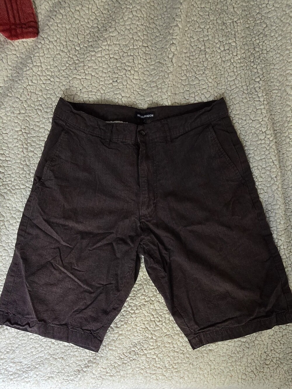Mens Brown Plaid Casual Shorts